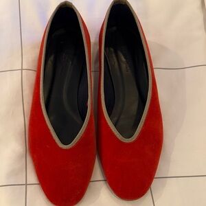 Alex Mill red and tan velvet ballet flats